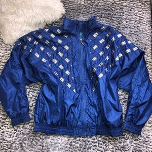 Vintage On your mark blue bomber jacket